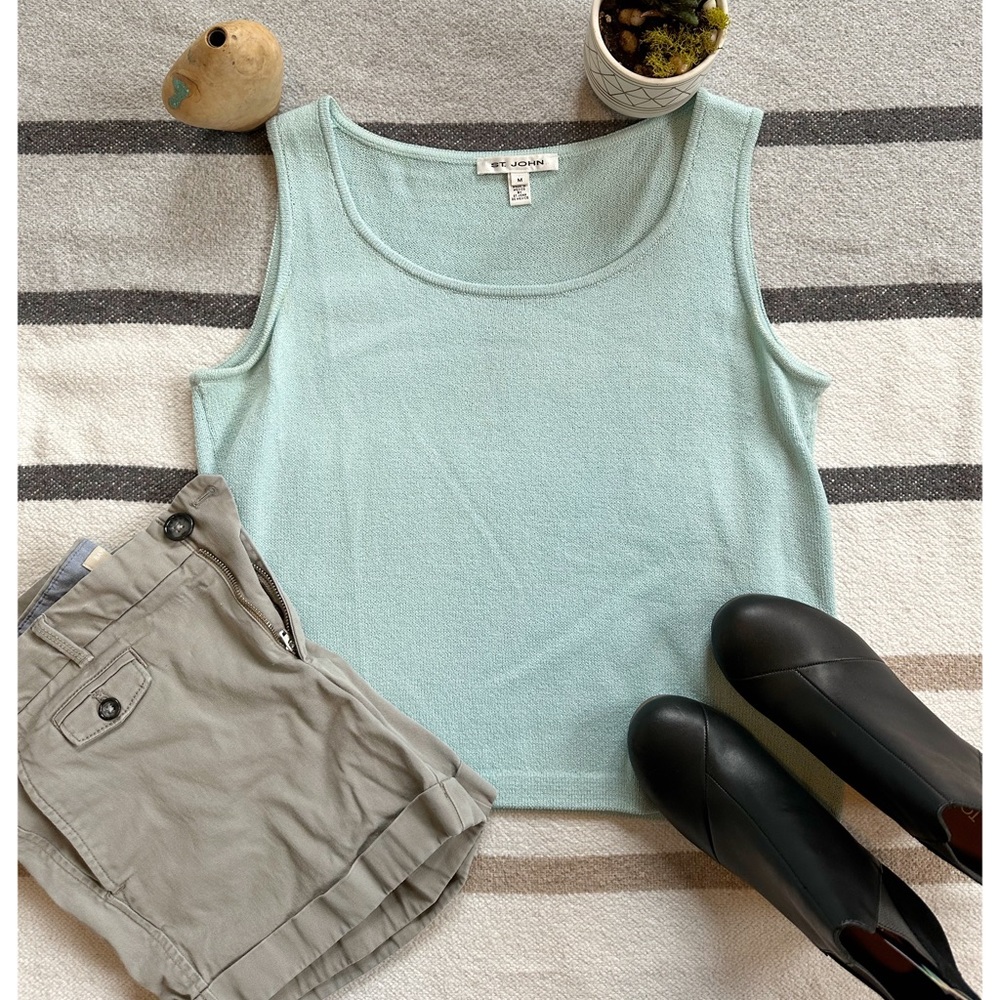 St. John knit tank. Light blue